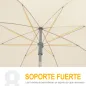 Sombrilla de Playa Diámetro de Ø202 cm con Techo Inclinable Poste Desmontable y Pincho Inferior para Jardín Beige