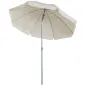 Sombrilla de Playa Diámetro de Ø202 cm con Techo Inclinable Poste Desmontable y Pincho Inferior para Jardín Beige