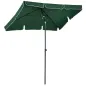 Sombrilla de Terraza de Aluminio 198x130x245 cm Parasol de Jardín Rectangular con Función de Inclinación Verde