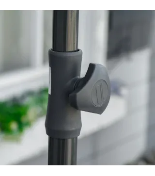 Sombrilla de Terraza de Aluminio 198x130x245 cm Parasol de Jardín Rectangular con Función de Inclinación Verde