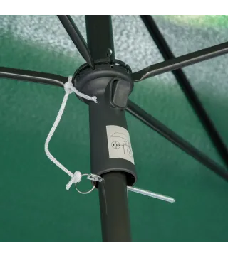 Sombrilla de Terraza de Aluminio 198x130x245 cm Parasol de Jardín Rectangular con Función de Inclinación Verde