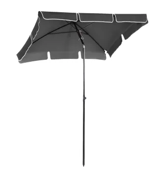 Sombrilla de Terraza de Aluminio 198x130x245 cm Parasol de Jardín Rectangular con Función de Inclinación Gris