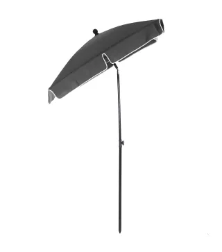 Sombrilla de Terraza de Aluminio 198x130x245 cm Parasol de Jardín Rectangular con Función de Inclinación Gris