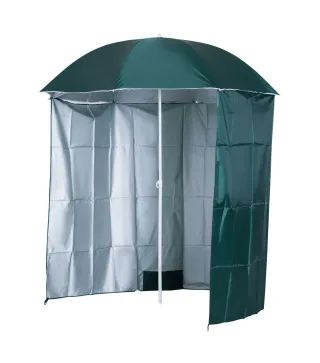 Parasol para Terraza con Panel Lateral Ø220x220 cm con Apertura Manual 8 Varillas de Acero y Bolsa de Transporte Verde