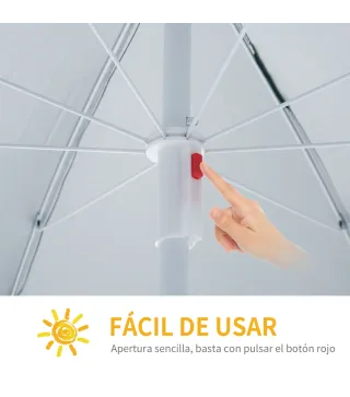 Parasol para Terraza con Panel Lateral Ø220x220 cm con Apertura Manual 8 Varillas de Acero y Bolsa de Transporte Verde