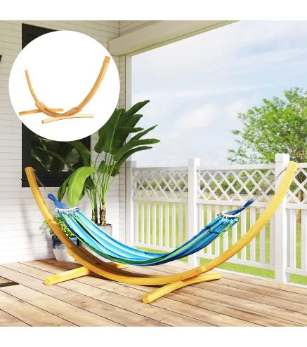 Soporte para Hamaca de Madera 325x120x118 cm Estructura para Hamaca Carga Máx. 120 kg para Jardín Terraza Interiores y Exteriore