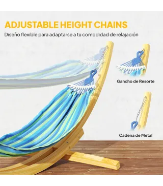 Soporte para Hamaca de Madera 325x120x118 cm Estructura para Hamaca Carga Máx. 120 kg para Jardín Terraza Interiores y Exteriore