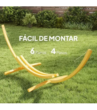 Soporte para Hamaca de Madera 325x120x118 cm Estructura para Hamaca Carga Máx. 120 kg para Jardín Terraza Interiores y Exteriore