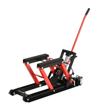 Gato Hidráulico de Motocicletas Soporte 680 kg Elevador ATV para Garaje Pista Altura Ajustable 24-36 cm con Plataforma Almohadil