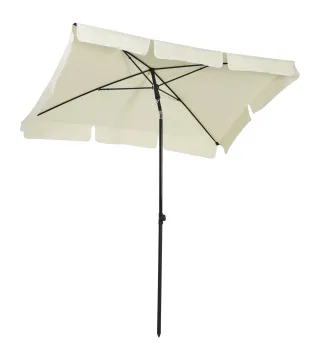 Sombrilla de Terraza de Aluminio 198x130x245 cm Parasol de Jardín Rectangular con Función de Inclinación Beige