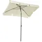 Sombrilla de Terraza de Aluminio 198x130x245 cm Parasol de Jardín Rectangular con Función de Inclinación Beige