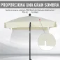Sombrilla de Terraza de Aluminio 198x130x245 cm Parasol de Jardín Rectangular con Función de Inclinación Beige