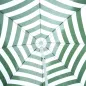 Sombrilla de Playa Ø180 cm con Techo Inclinable y Poste de Metal Protección Solar para Jardín Terraza Exterior Rayas Verde y Bla