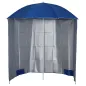 Parasol para Terraza con Panel Lateral Ø220x220 cm con Apertura Manual 8 Varillas de Acero y Bolsa de Transporte Azul