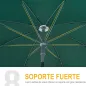 Sombrilla de Playa Diámetro de Ø202 cm con Techo Inclinable Poste Desmontable y Pincho Inferior para Jardín Verde