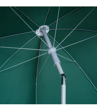 Sombrilla de Playa Diámetro de Ø202 cm con Techo Inclinable Poste Desmontable y Pincho Inferior para Jardín Verde