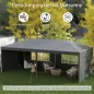 Carpa de Jardín 6x3m con 4 Paredes Laterales 2 Ventanas Visibles Cenador Gazebo de Exterior para Fiestas Eventos Gris