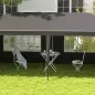 Carpa de Jardín 6x3m con 4 Paredes Laterales 2 Ventanas Visibles Cenador Gazebo de Exterior para Fiestas Eventos Gris