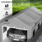 Garaje Exterior para Coche 6x3 m Impermeable con Tejido PE Resistente Marco de Acero Paredes Desmontables Gris Claro