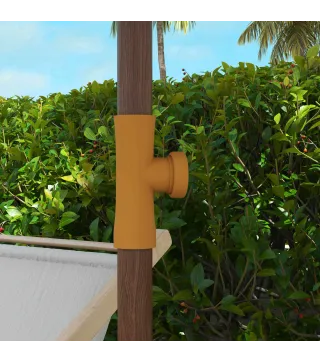 Sombrilla de Playa con Flecos Ø190x210 cm con 8 Varillas Apertura Manual Anti-UV Impermeable y Bolsa de Transporte Gris