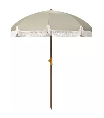 Sombrilla de Playa con Flecos Ø190x210 cm con Protección UV40+ Antiviento Impermeable y Bolsa de Transporte Verde