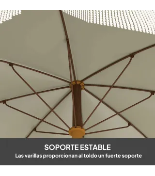Sombrilla de Playa con Flecos Ø190x210 cm con Protección UV40+ Antiviento Impermeable y Bolsa de Transporte Verde