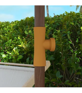 Sombrilla de Playa con Flecos Ø190x210 cm con Protección UV40+ Antiviento Impermeable Bolsa de Transporte Azul y Blanco