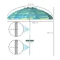 Sombrilla de Playa Ø190x215 cm con Reclinación 45° Altura Ajustable y Mesa con Portavasos Anti-UV Impermeable Multicolor