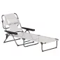 Tumbona de Jardín Plegable con Respaldo Ajustable en 4 Niveles Orificio de Lectura y Reposacabezas 145x72x89 cm Crema Tumbona de Jardín Plegable con Respaldo Ajustable en 4 Niveles Orificio de Lectura y Reposacabezas 145x72x89 cm Crema