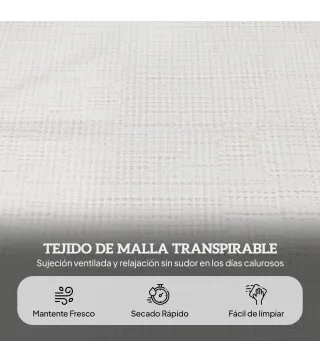 Tumbona de Jardín Plegable con Respaldo Ajustable en 4 Niveles Orificio de Lectura y Reposacabezas 194x72x31 cm Crema