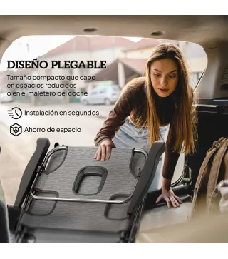 Tumbona de Jardín Plegable con Respaldo Ajustable en 4 Niveles Orificio de Lectura y Reposacabezas 194x72x31 cm Gris