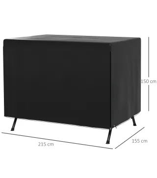 Funda Protectora Impermeable para Balancín de Jardín 3 Plazas con Cremallera Antipolvo y Antiviento 215x155x150 cm