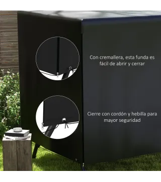 Funda Protectora Impermeable para Balancín de Jardín 3 Plazas con Cremallera Antipolvo y Antiviento 215x155x150 cm