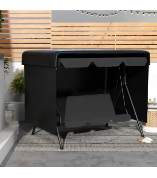 Funda Protectora Impermeable para Balancín de Jardín 3 Plazas con Cremallera Antipolvo y Antiviento 215x155x150 cm