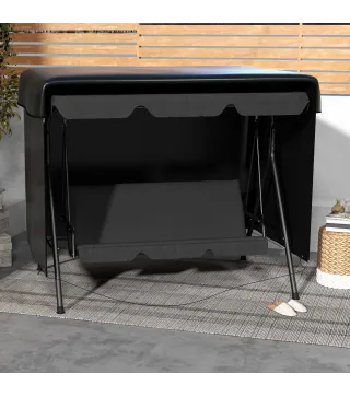 Funda Protectora Impermeable para Balancín de Jardín 3 Plazas con Cremallera Antipolvo y Antiviento 215x155x150 cm