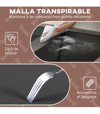 Cama para Perros Elevada con Toldo Marco de Acero y Bolsa de Transporte para Interior y Exterior 106x76x94 cm Café