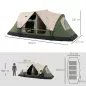 Tienda de Campaña Plegable con 2 Habitaciones y Bolsa de Transporte Impermeable 450x215x180 cm Verde Oliva y Marrón Tienda de Campaña Plegable con 2 Habitaciones y Bolsa de Transporte Impermeable 450x215x180 cm Verde Oliva y Marrón
