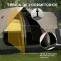 Tienda de Campaña Plegable con 2 Habitaciones y Bolsa de Transporte Impermeable 450x215x180 cm Verde Oliva y Marrón Tienda de Campaña Plegable con 2 Habitaciones y Bolsa de Transporte Impermeable 450x215x180 cm Verde Oliva y Marrón