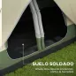 Tienda de Campaña Plegable con 2 Habitaciones y Bolsa de Transporte Impermeable 450x215x180 cm Verde Oliva y Marrón Tienda de Campaña Plegable con 2 Habitaciones y Bolsa de Transporte Impermeable 450x215x180 cm Verde Oliva y Marrón