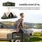 Tienda de Campaña Plegable con 2 Habitaciones y Bolsa de Transporte Impermeable 450x215x180 cm Verde Oliva y Marrón Tienda de Campaña Plegable con 2 Habitaciones y Bolsa de Transporte Impermeable 450x215x180 cm Verde Oliva y Marrón