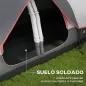 Tienda de Campaña Plegable con 2 Habitaciones y Bolsa de Transporte Impermeable para Senderismo 450x215x180 cm Gris