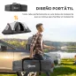 Tienda de Campaña Plegable con 2 Habitaciones y Bolsa de Transporte Impermeable para Senderismo 450x215x180 cm Gris