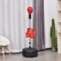 Punching Ball con Altura Ajustable en 136-154 cm y Base Rellenable Soporte y Guantes para Adultos y Adolescentes Rojo