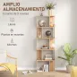 Librería de 5 Niveles Estantería para Libros en Forma de S para Salón Dormitorio Estudio Oficina 24x60x184,5 cm Natural