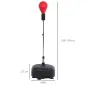 Punching Ball con Altura Ajustable en 136-154 cm y Base Rellenable Soporte y Guantes para Adultos y Adolescentes Rojo