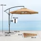 Parasol de Jardín Excéntrico Sombrilla con Funda para Sombrilla Protección UV 50+ y Base Cruzada Ø290x243 cm Caqui