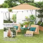 Parasol de Jardín Excéntrico Sombrilla con Funda para Sombrilla Protección UV 50+ y Base Cruzada Ø290x243 cm Caqui