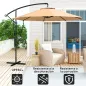 Parasol de Jardín Excéntrico Sombrilla con Funda para Sombrilla Protección UV 50+ y Base Cruzada Ø290x243 cm Caqui