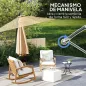Parasol de Jardín Excéntrico Sombrilla con Funda para Sombrilla Protección UV 50+ y Base Cruzada Ø290x243 cm Caqui