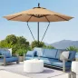 Parasol de Jardín Excéntrico Sombrilla con Funda para Sombrilla Protección UV 50+ y Base Cruzada Ø290x243 cm Caqui